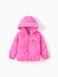 Chaqueta acolchada con capucha y borde de felpa Aurora para niña pequeña de Disney Princess, 1 pieza, Roseo