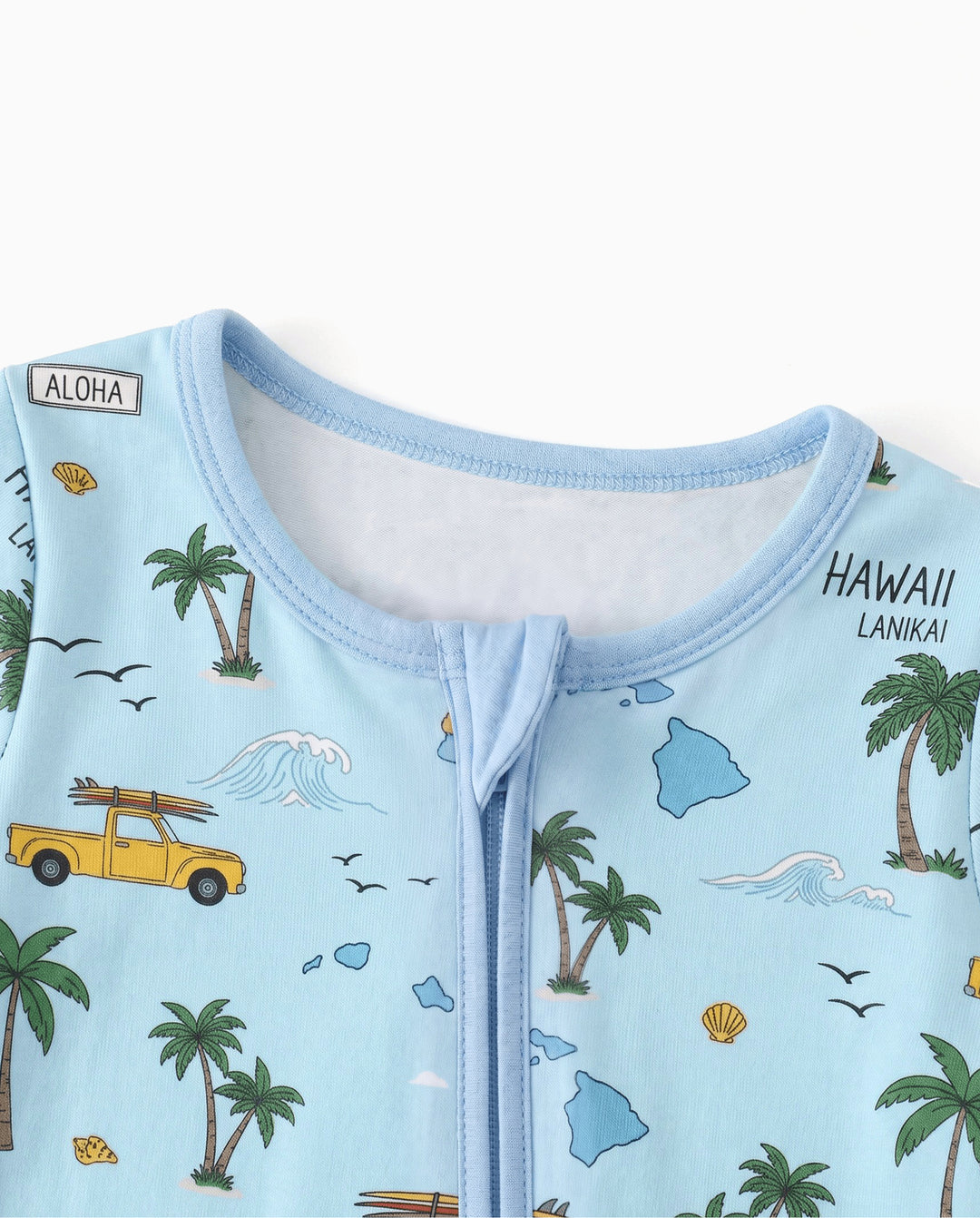 Bamboo Baby Neutral 1 Stück Cartoon-Mischung Eng anliegender Reißverschluss Fußloser Schlafanzug Blau