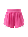 PatPat Lightflow Activewear kid girl athletic ultra light quick dry active shorts with bamboo viscose liner Hot Pink