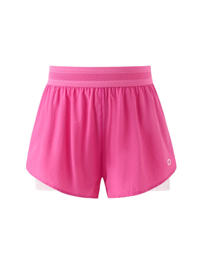 PatPat Lightflow Activewear kid girl athletic ultra light quick dry active shorts with bamboo viscose liner Hot Pink
