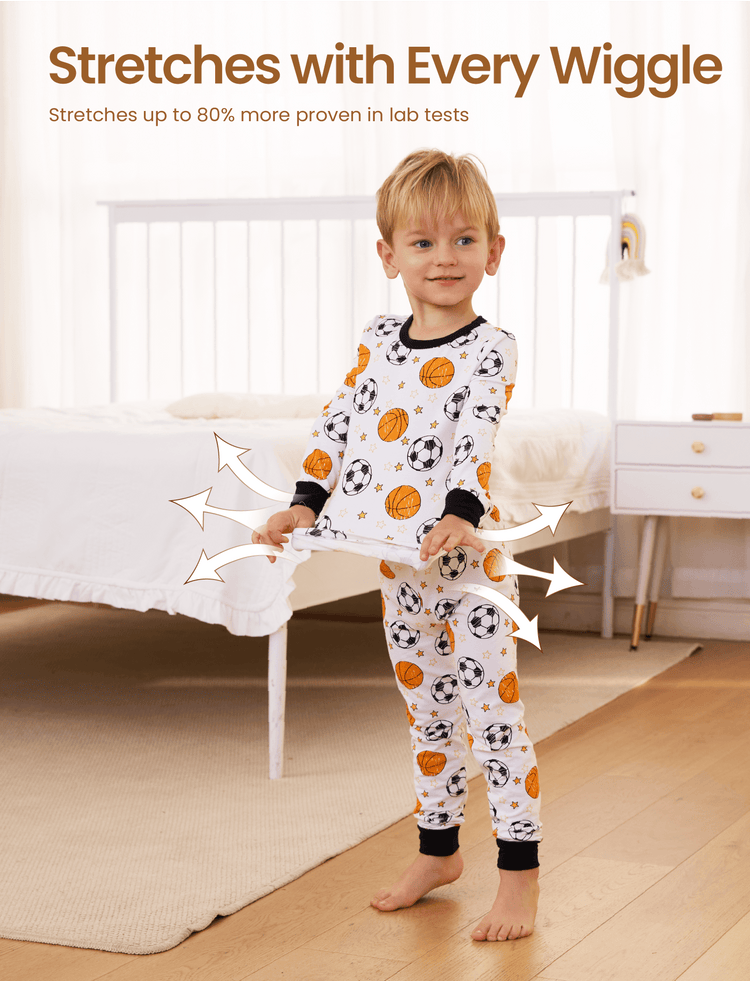 Pyjama d'Halloween 2 pièces à imprimé enfantin, coupe ajustée, en coton biologique, pour tout-petits/enfants, filles/garçons, blanc