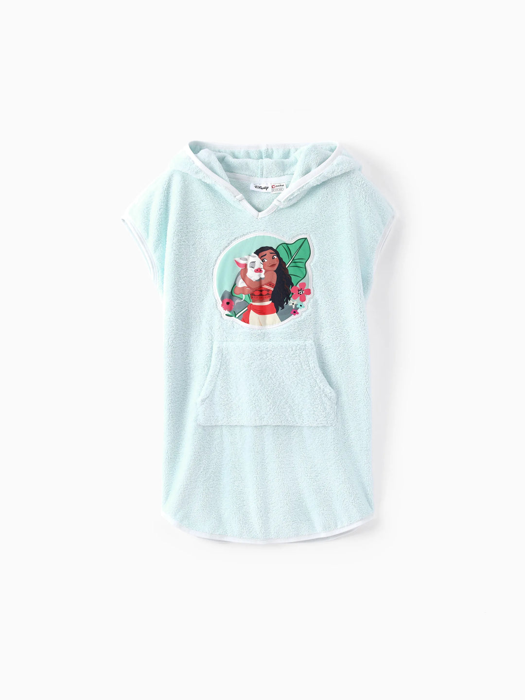 Disney Princess Toddler/Kid Girl Moana Terry Hooded Swim Cover-up Light Green