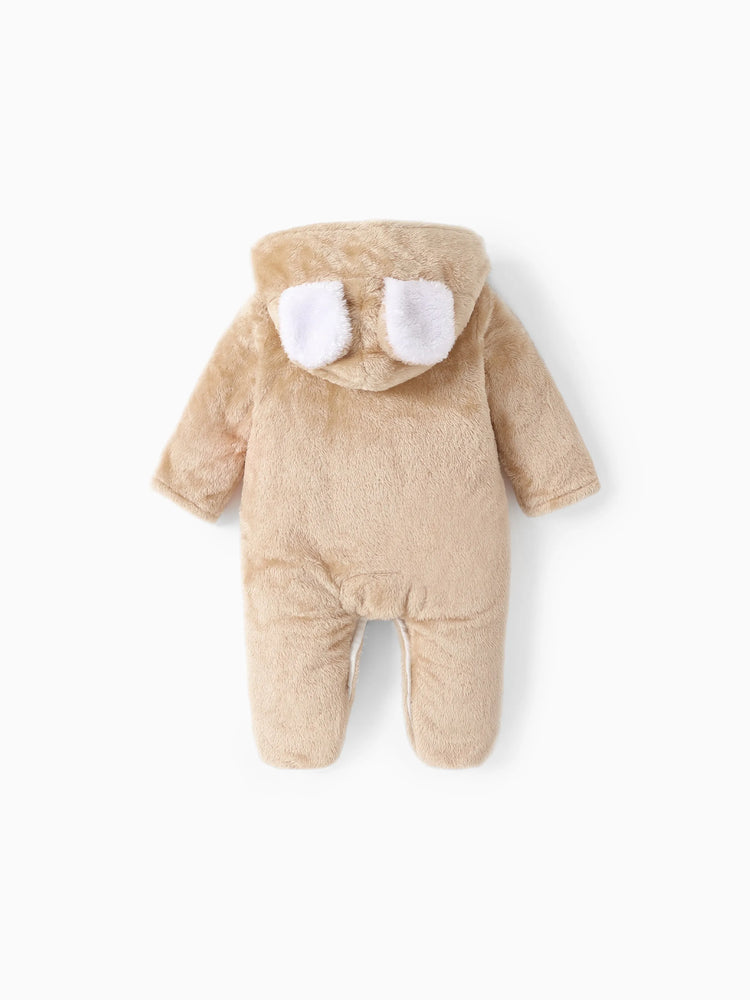 Baby Junge/Mädchen Bärenstil Kapuzenpullover aus Fleece khaki