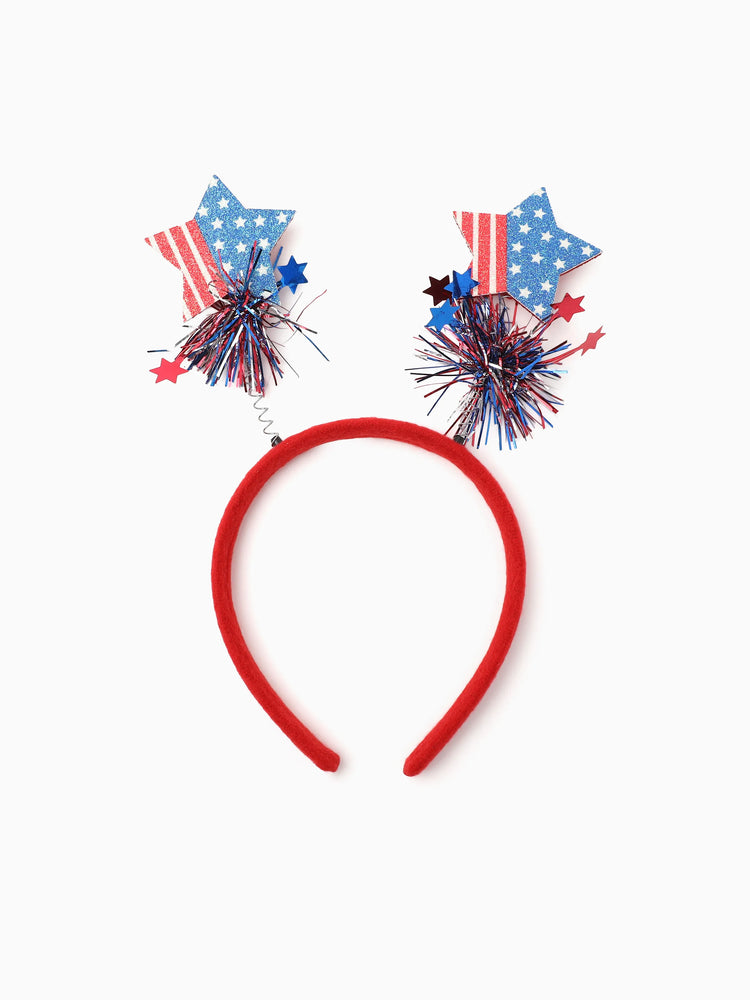 Independence Day Mommy and Me Patriotic Sequin Bow Headband Set Color block
