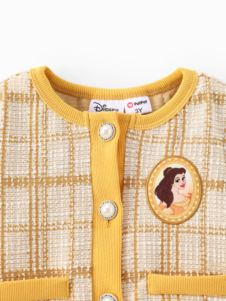 Disney Princess Belle Tweed Cardigan And Skirt Set Yellow