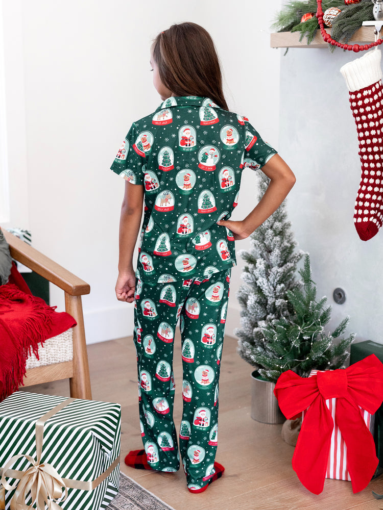 Ensemble pyjama de Noël assorti pour toute la famille, imprimé Père Noël, turquoise