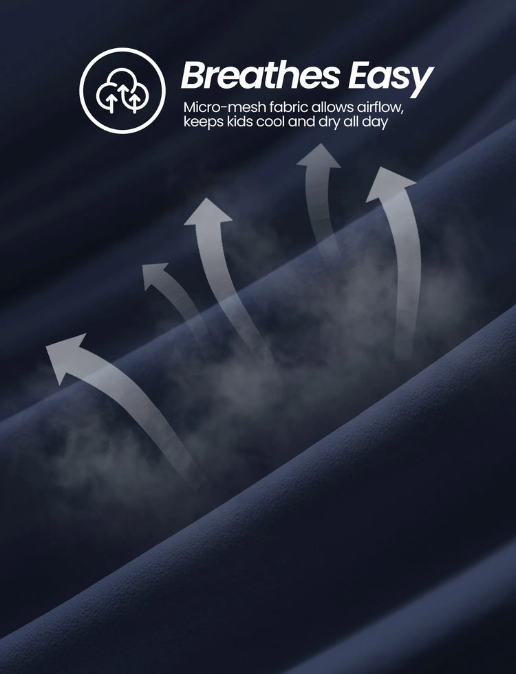 T-shirt de sport à manches courtes PatPat Lightflow Activewear pour garçon, ultra léger et à séchage rapide, bleu foncé