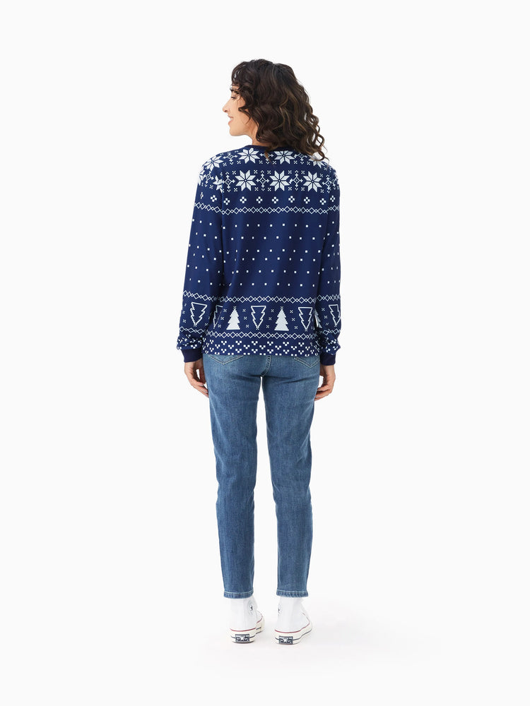 Haut à manches longues assorti Disney Stitch Family à motif flocon de neige et personnages de Noël, bleu roi