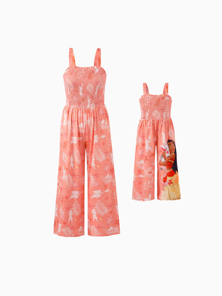 Disney Princess Mommy and Me Moana Allover Print Jumpsuit Orange red