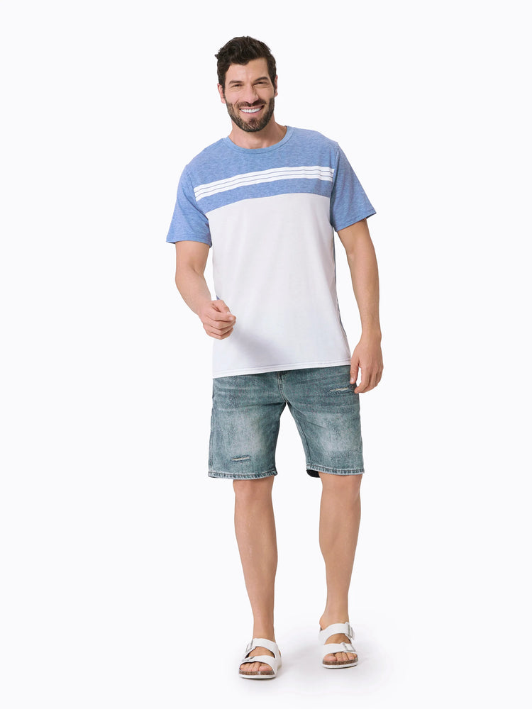 Daddy & Son Outfit: Floral Smocking Casual Suit BLUEWHITE