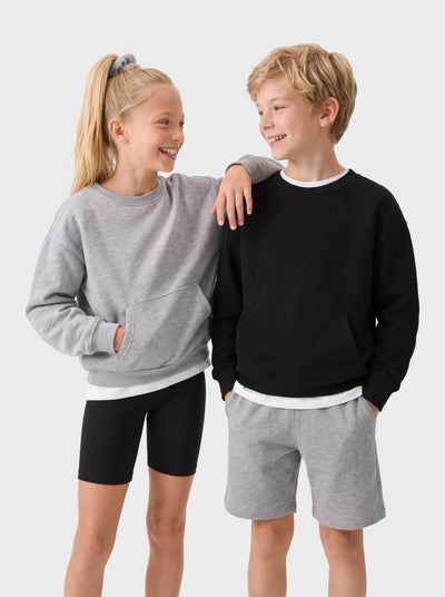 Toddler/Kids Unisex Crewneck Pullover Sweatshirt Black