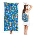 2-In-1 Beach Towel Integrated Package Blue+Yellow