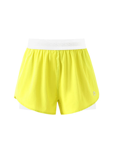 PatPat Lightflow Activewear kid girl athletic ultra light quick dry active shorts with bamboo viscose liner Yellow