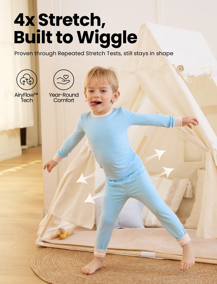 Baby 2-teiliges Tencel Modal Pyjamas Set für Mädchen / Jungen ( eng anliegend ) hellgrün