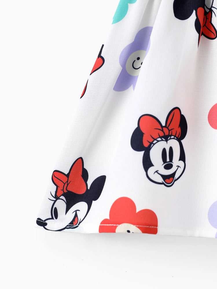 Robe blanche à imprimé floral Minnie et nœud papillon pour bébé fille Disney Mickey et ses amis