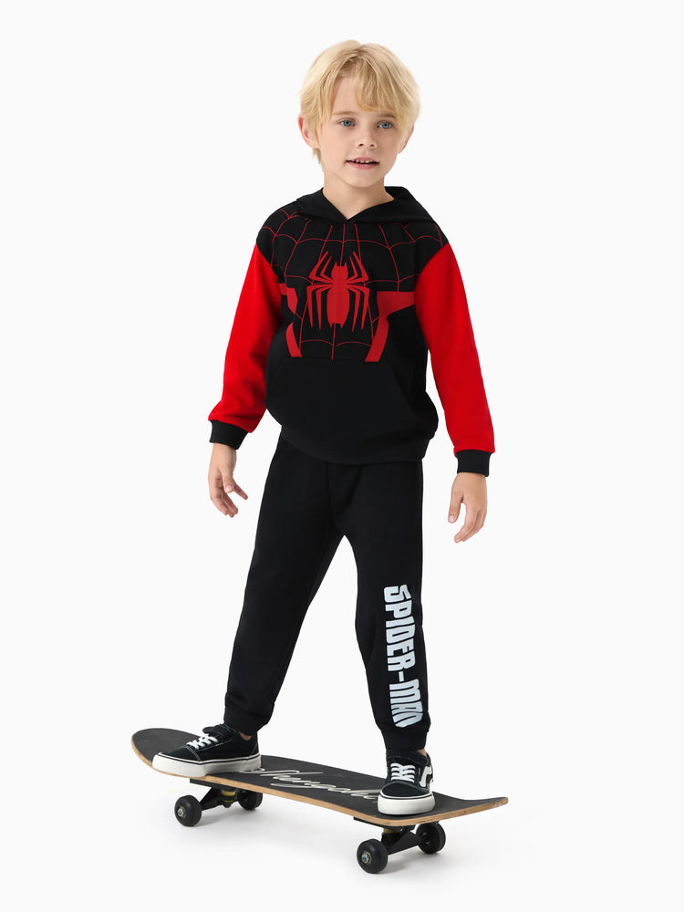 Marvel Kleinkind / Kind Junge 2pcs Superheld Kostüm Sweatshirt und Hosen Set mit eingebauter Maske rot