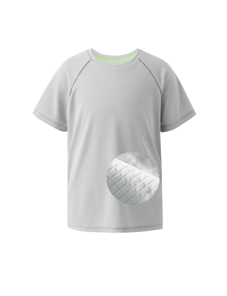 Camiseta deportiva ligera y transpirable de manga corta ultraligera PatPat Lightflow para niños, color gris