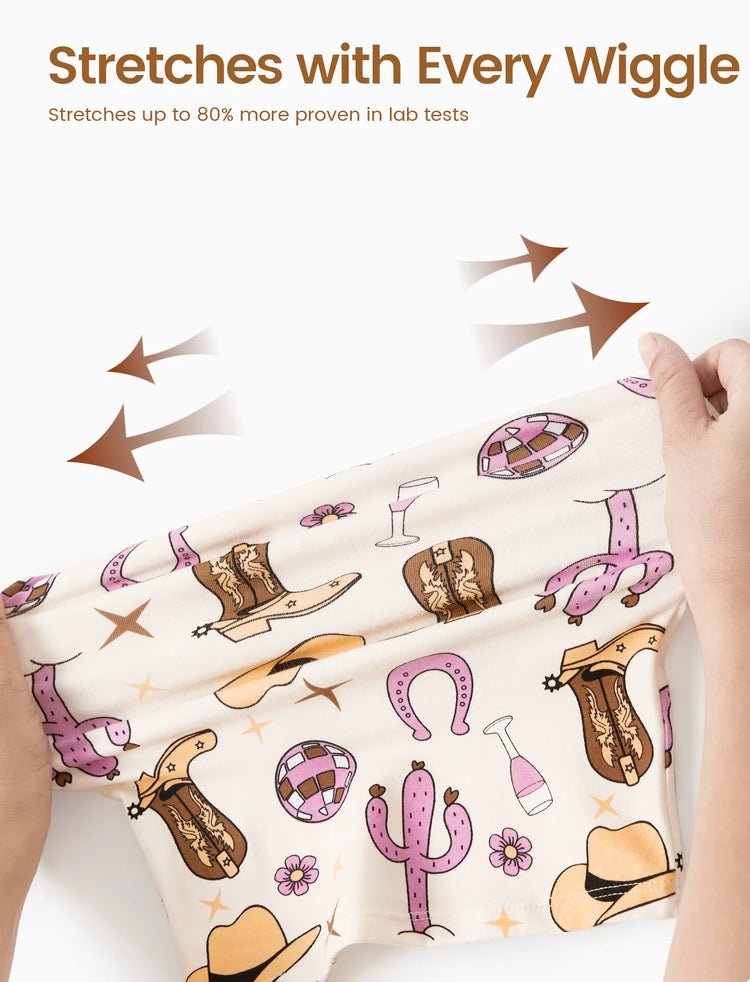 Kleinkind / Kinder 4-teiliger Pyjama aus Bio-Baumwolle 4-in-1 eng anliegendes Pajama-Set für Mädchen braun