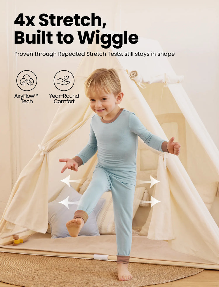 Baby 2-teiliges Tencel Modal Pyjamas Set für Mädchen / Jungen ( eng anliegend ) grün