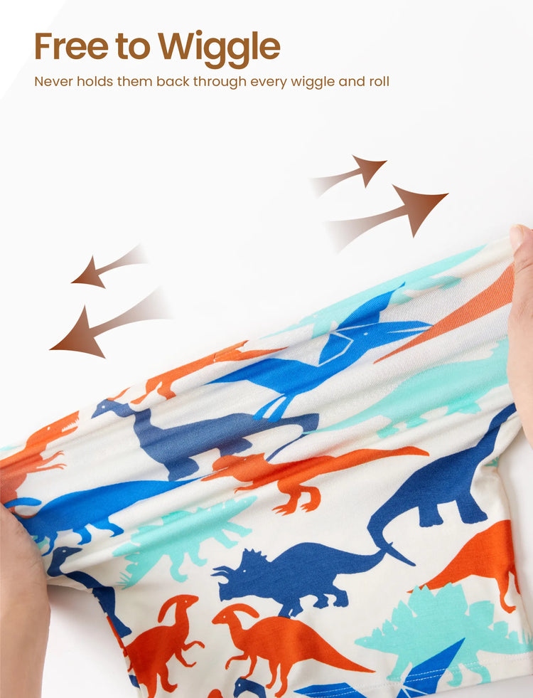 Pyjama 3 pièces en bambou pour garçons, idéal pour Noël ou Halloween, idéal pour les 4 saisons (coupe ajustée), abricot