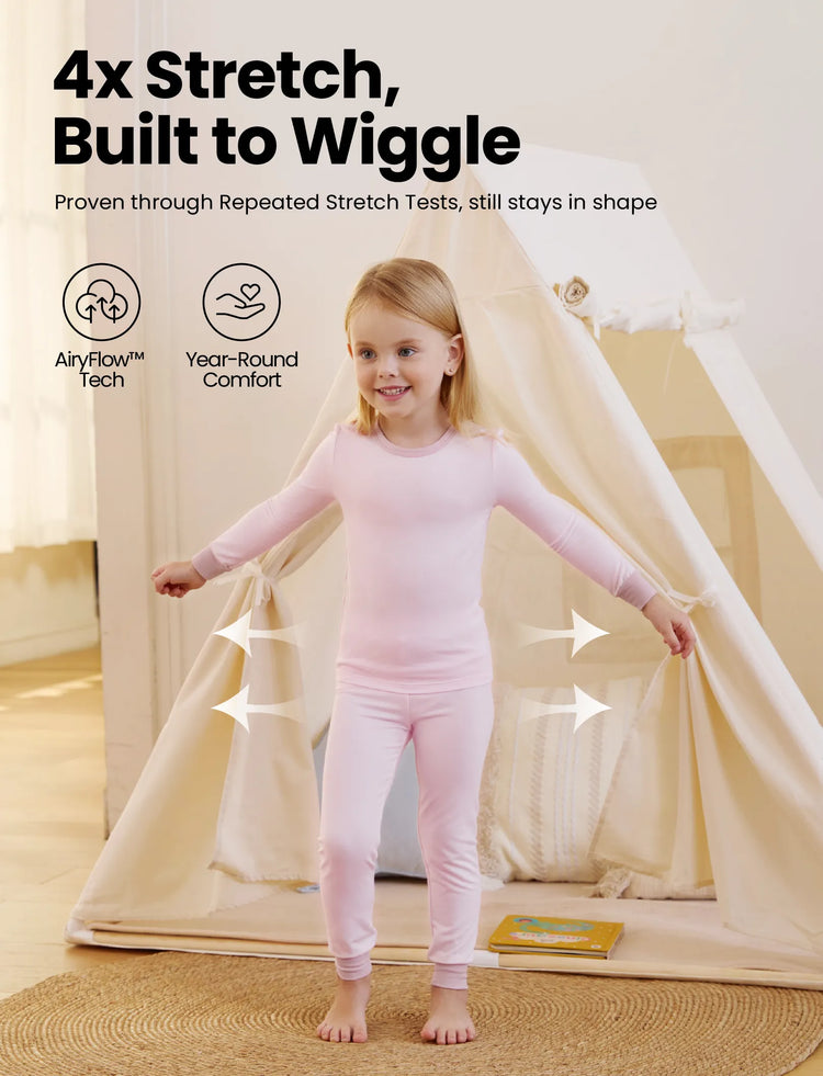 Pyjama 2 pièces en Tencel Modal pour bébé fille/garçon (coupe ajustée) rose