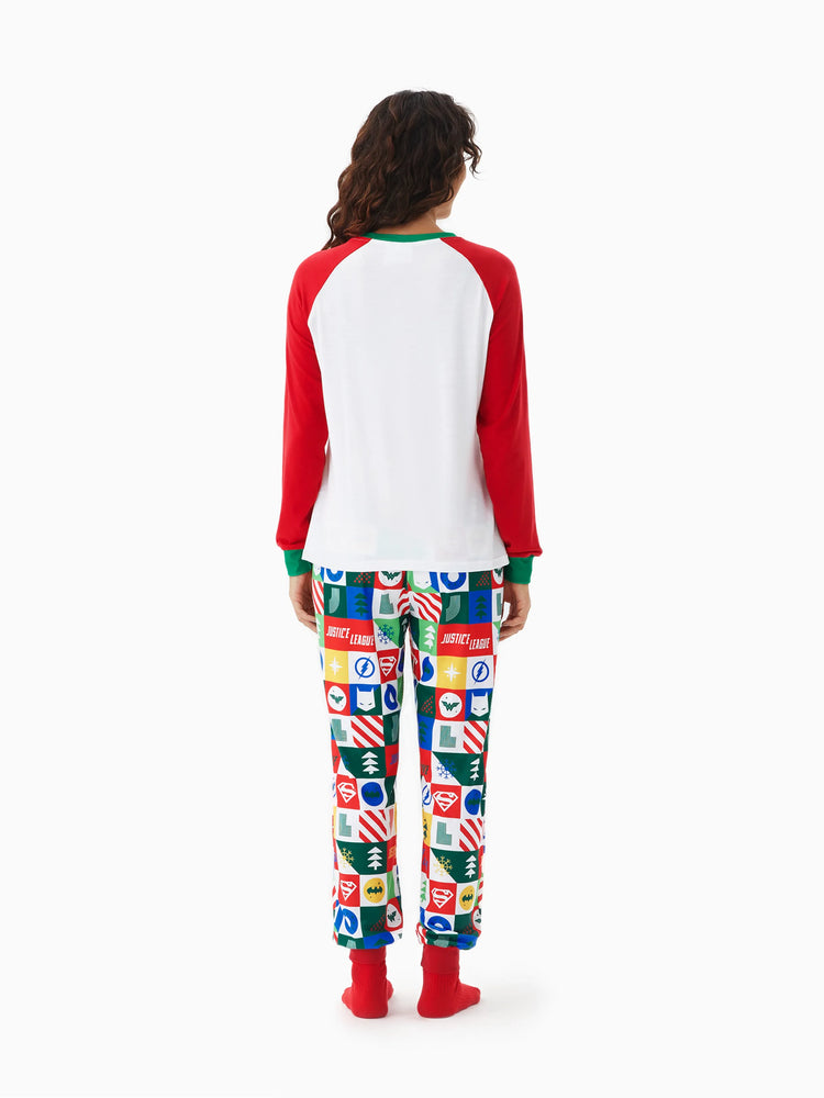 Ensemble pyjama de Noël familial assorti Batman/Sperman/Wonder Woman avec chaussettes de Noël 