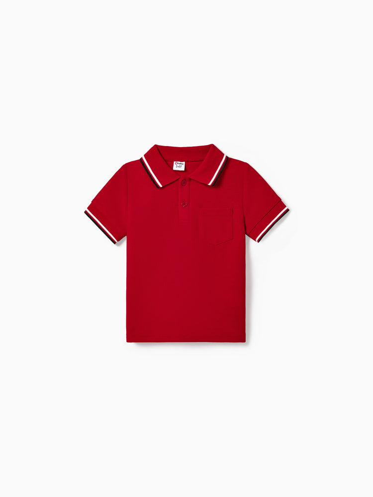 Ensembles assortis pour toute la famille : hauts à manches courtes et col à revers, couleur unie, robes sirène/en maille, rouge