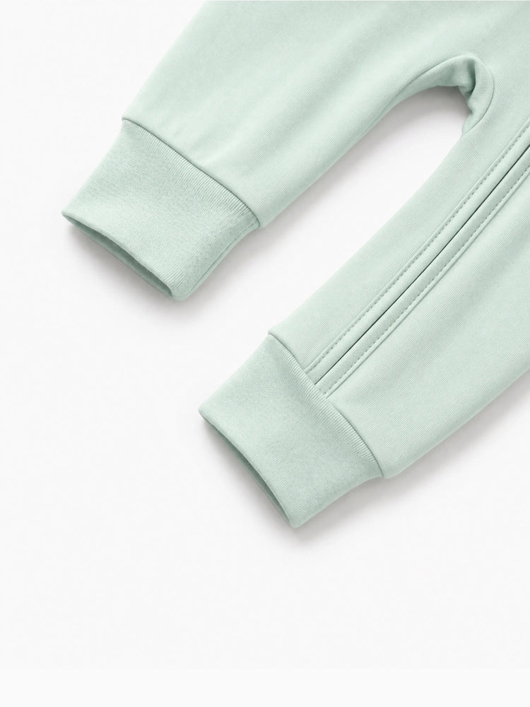 Bamboo Baby Boy/Girl Zip-Up Pajamas Pale Green