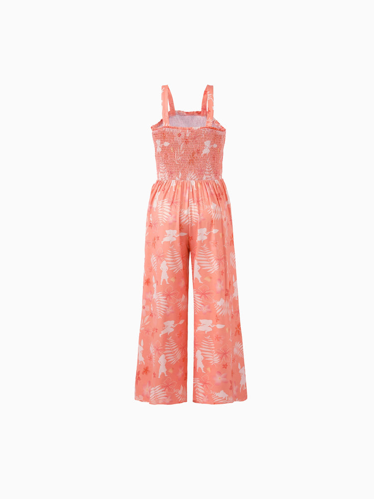 Disney Princess Mommy and Me Moana Allover Print Jumpsuit Orange red