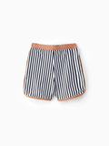 Toddler Boy Vertical Stripe Drawstring Swim Drunks Khaki