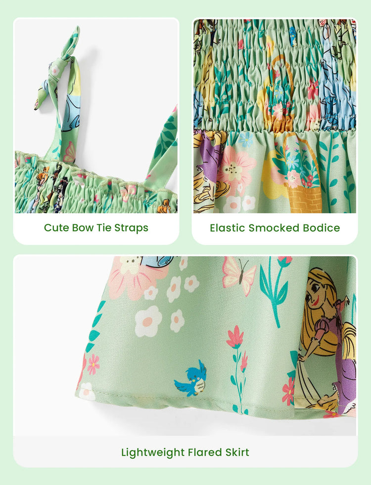 Disney Princess Toddler Girl Tiana/Cinderella/Snow White Smocking Dress Green