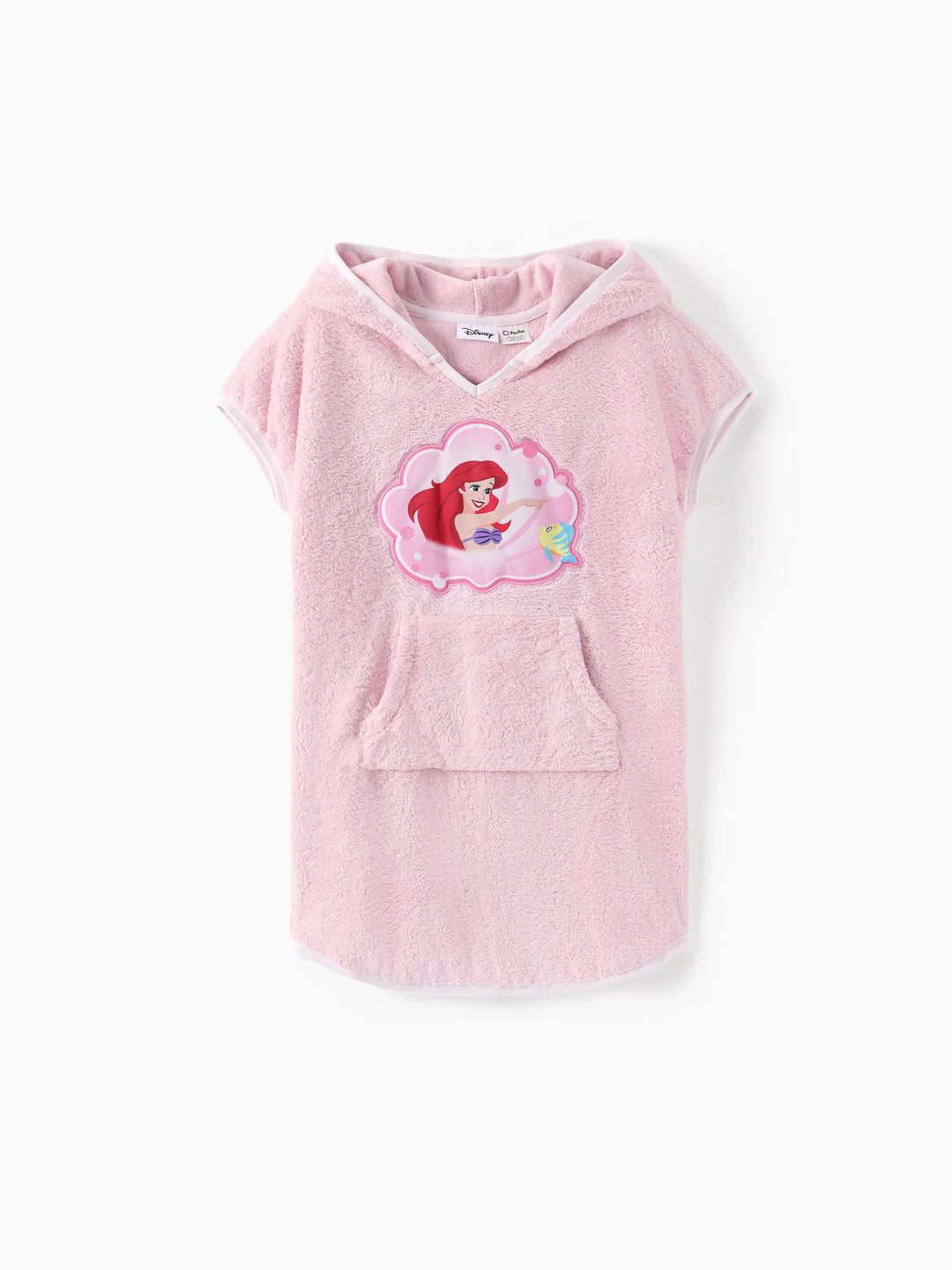 Disney Princess Toddler/Kid Girl Ariel Terry Hooded Swim Cover-up Light Pink