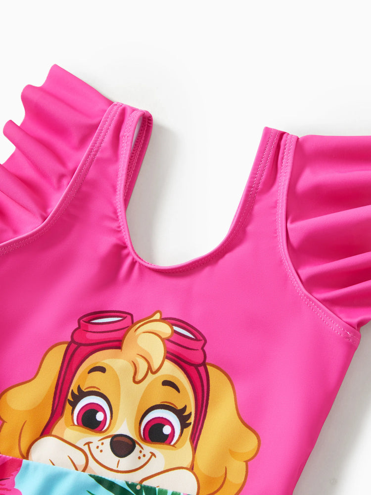 Toddler Girl PAW Patrol Large Flower All-over Print Swimsuit Roseo