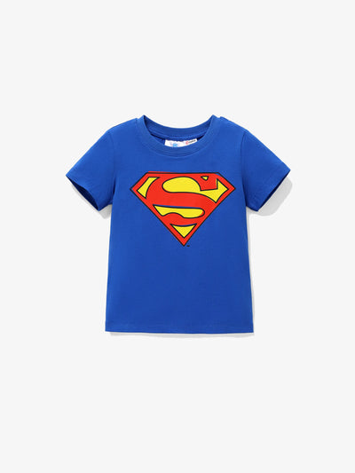 T-shirt bleu en coton pour tout-petit garçon, Batman/Superman/Wonder Woman/The Flash