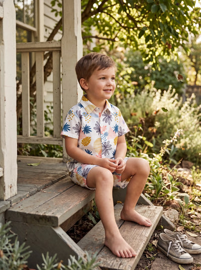 Fresh Market Toddler Boy Banana Shirt & Shorts Set Multi-color