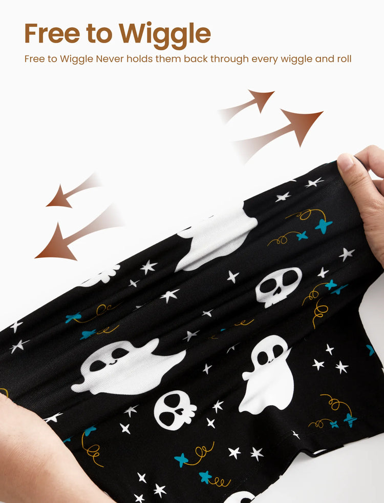 Pyjama de Noël/Halloween pour tout-petits/enfants, ensemble de pyjama 3 pièces en bambou, look 2 en 1 pour 4 saisons (ajustement parfait), noir