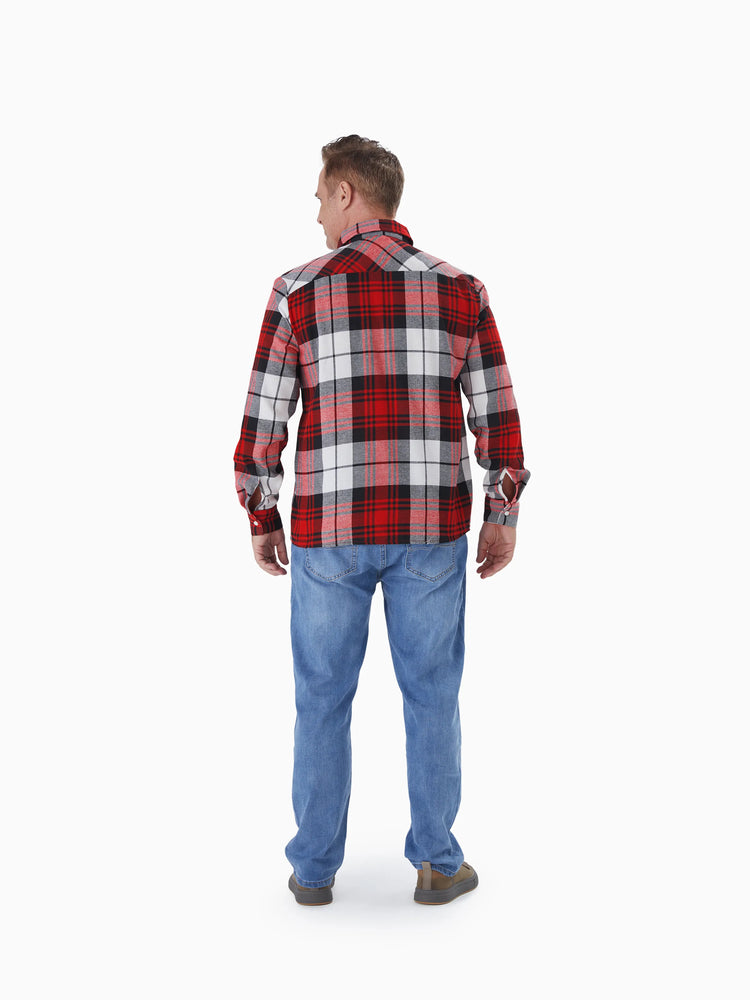 Ensembles assortis pour toute la famille : chemises à carreaux et robes rouges en maille épissée avec ceinture bordeaux