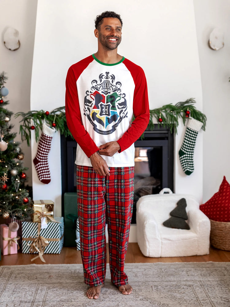 Harry Potter Christmas Family Matching Fleece Pajamas Set with Christmas Socks Red