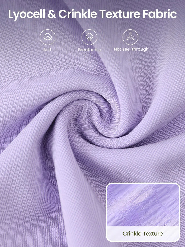 Robe longue décontractée à volants style bohème pour fille avec poches, violet