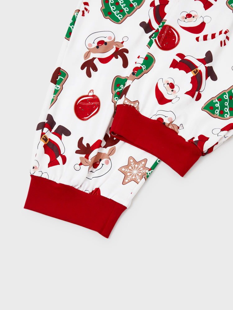 Weihnachten Passender Familienpyjama Set Glow In The Dark Weihnachtsmann Print PJS mit Weihnachtssocken Farbblock