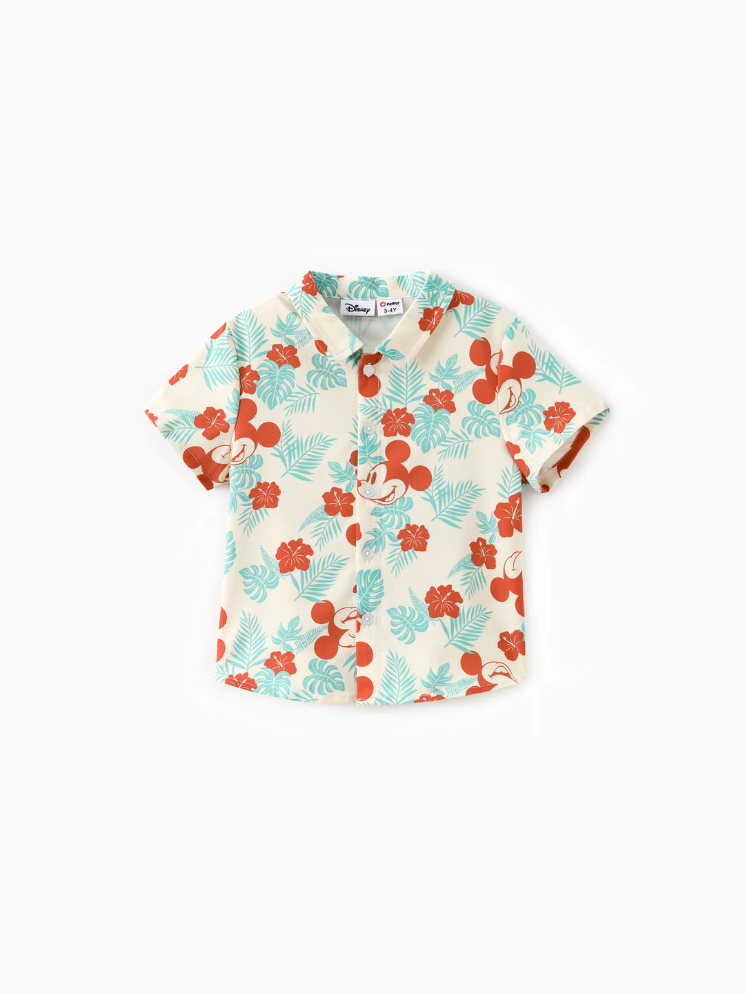 Disney Mickey and Friends Family Matching Naia™ Floral Allover Print Shirt/Sleeveless Hollow-out Dress/Romper Multi-color