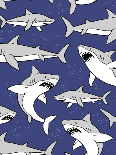 Bamboo Baby Boy/Girl Cartoon Printed 2-Way Zip Onesies Anti Slip Long-sleeve Footie Deep Blue