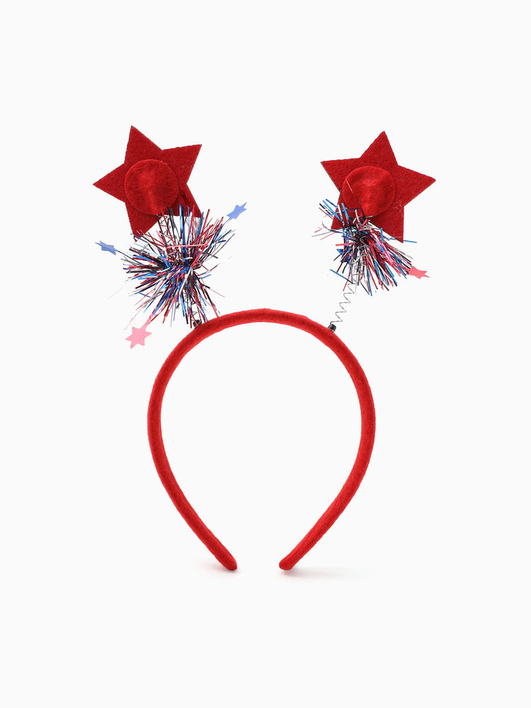 Independence Day Mommy and Me Patriotic Sequin Bow Headband Set Color block
