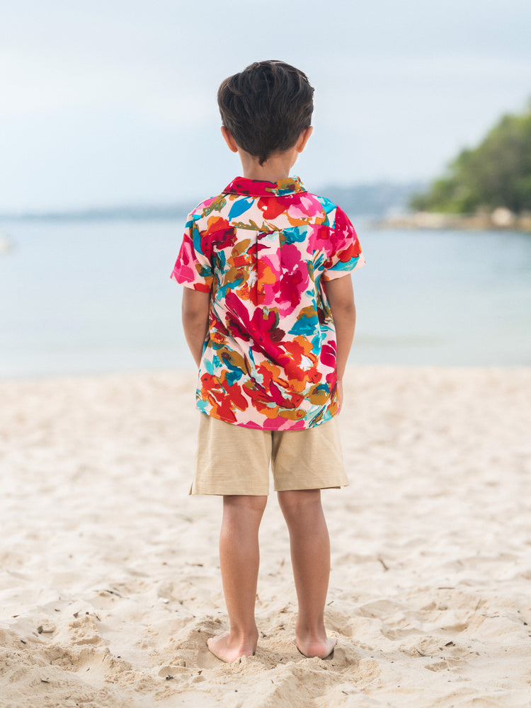 Colorful Family Matching Outfits sSleeveless Strap Top and Skirt Co-ord Set & Shirt Sets Summer Vacation Clothe for Beach, Photoshoots, Travel Hot Pink