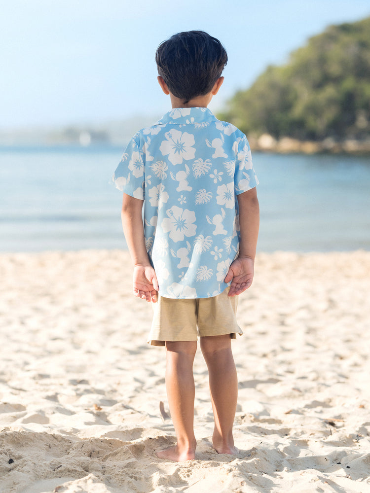 Disney Stitch Matching Family Tropical Floral Jumpsuit/ Dress/ Shirt Light Blue