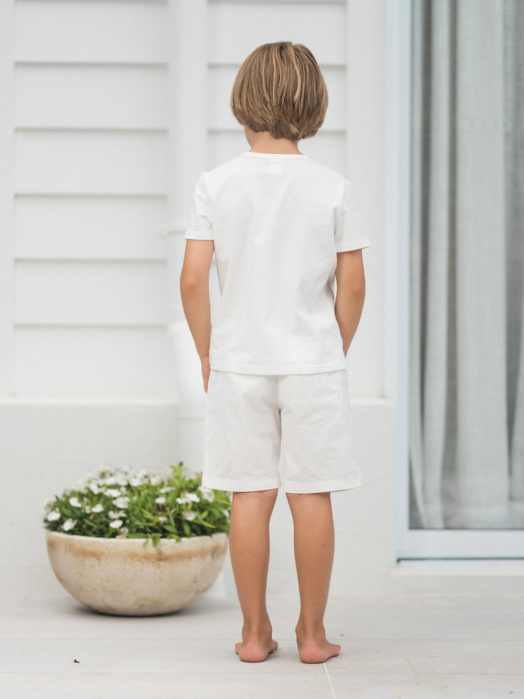 Independence Day Family Matching Patriotic Ice Cream Print Summer Cotton T-shirt & V-Neck Dresses White