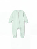 Bamboo Baby Boy/Girl Zip-Up Pajamas Pale Green