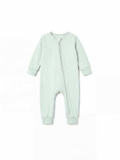 Bamboo Baby Boy/Girl Zip-Up Pajamas Pale Green