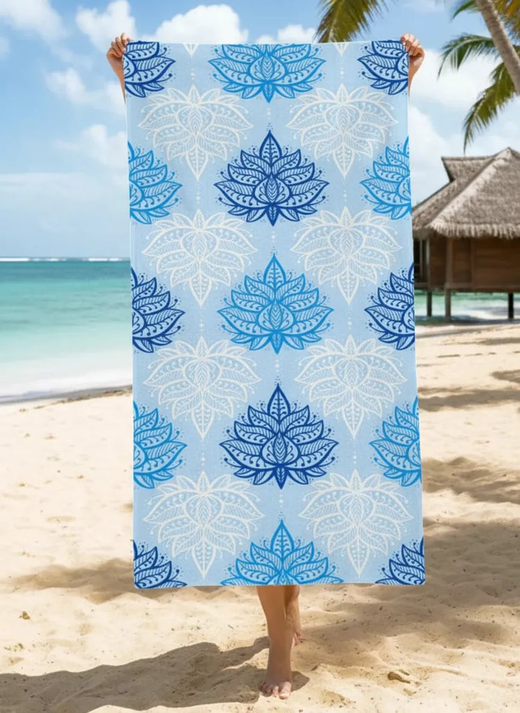 2-In-1 Beach Towel Integrated Package Light Blue