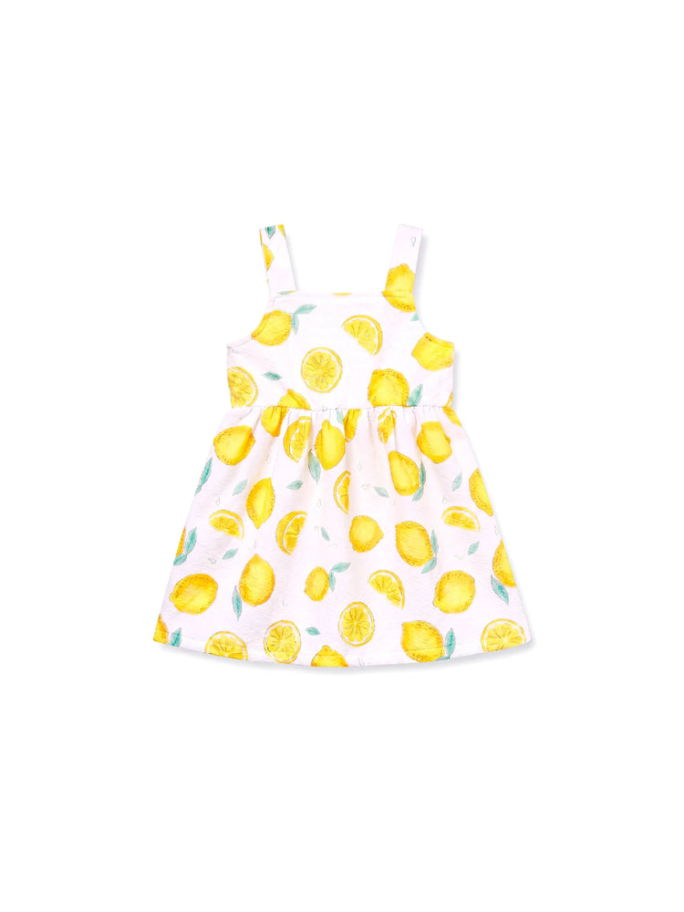 Fresh Market Baby Girl Lemon Print Dress Yellow